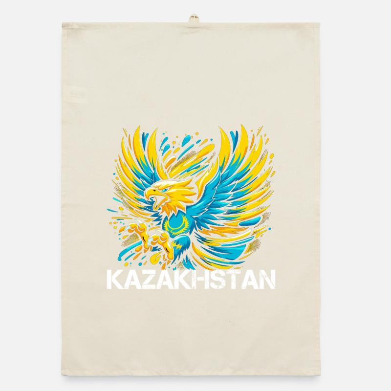 Kazakhstan aigle drapeau drapeau Cool Gift Torchon bio