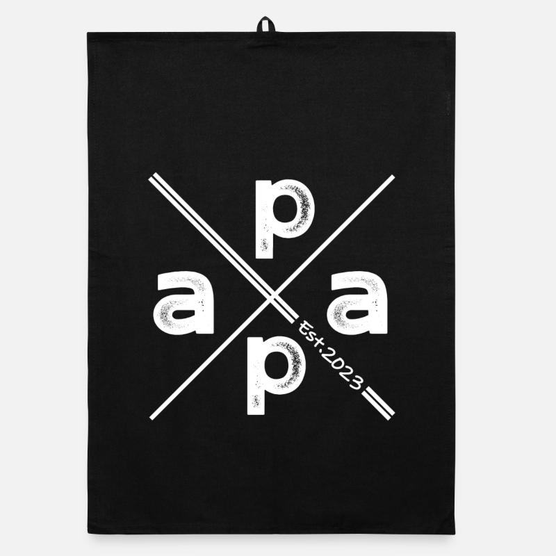Papa Established 2023 - Conception de cadeaux vintage Torchon bio