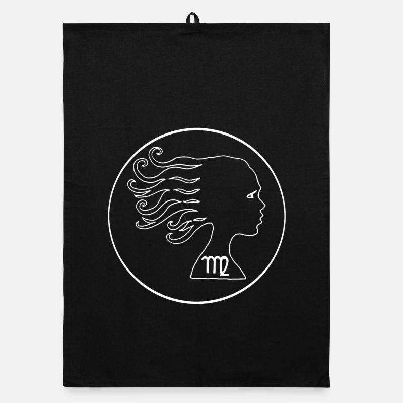Signe du zodiaque de la vierge (blanc) Torchon bio
