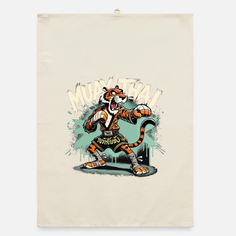 Muay Thai Tiger Boxe thaïlandaise Boxe Cadeau Torchon bio