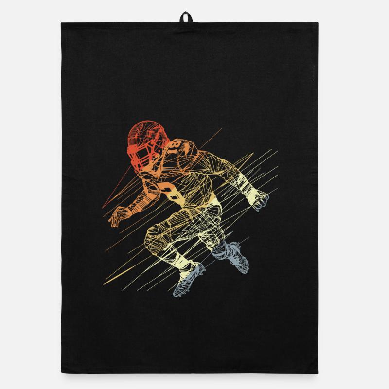 Football Player Sketch Organic dish towel