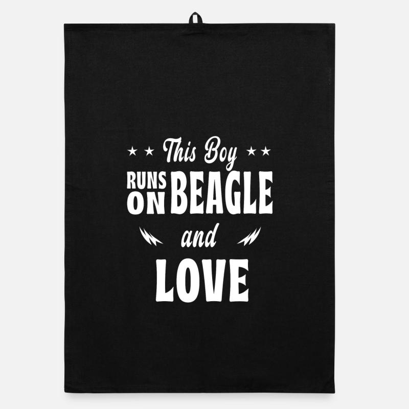 Dieser Junge Beagle Design - Organic Geschirrtuch - Schwarz