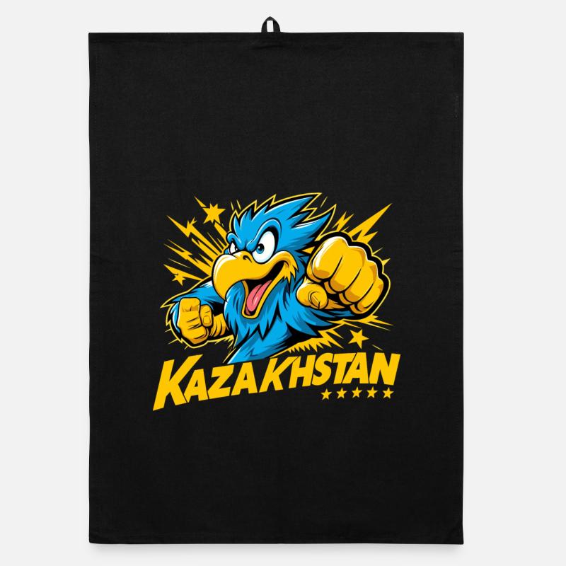 Kazakhstan aigle drapeau drapeau puissance Cool cadeau Torchon bio