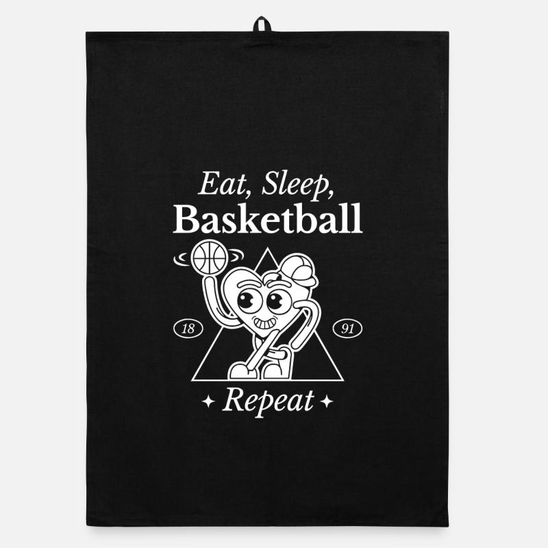 Conception de coeur de basket-ball Torchon bio