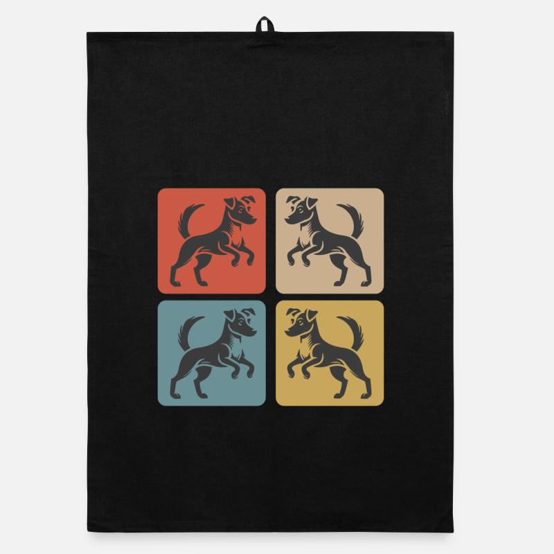 Jack Russell Terrier Design - Organic Geschirrtuch - Schwarz