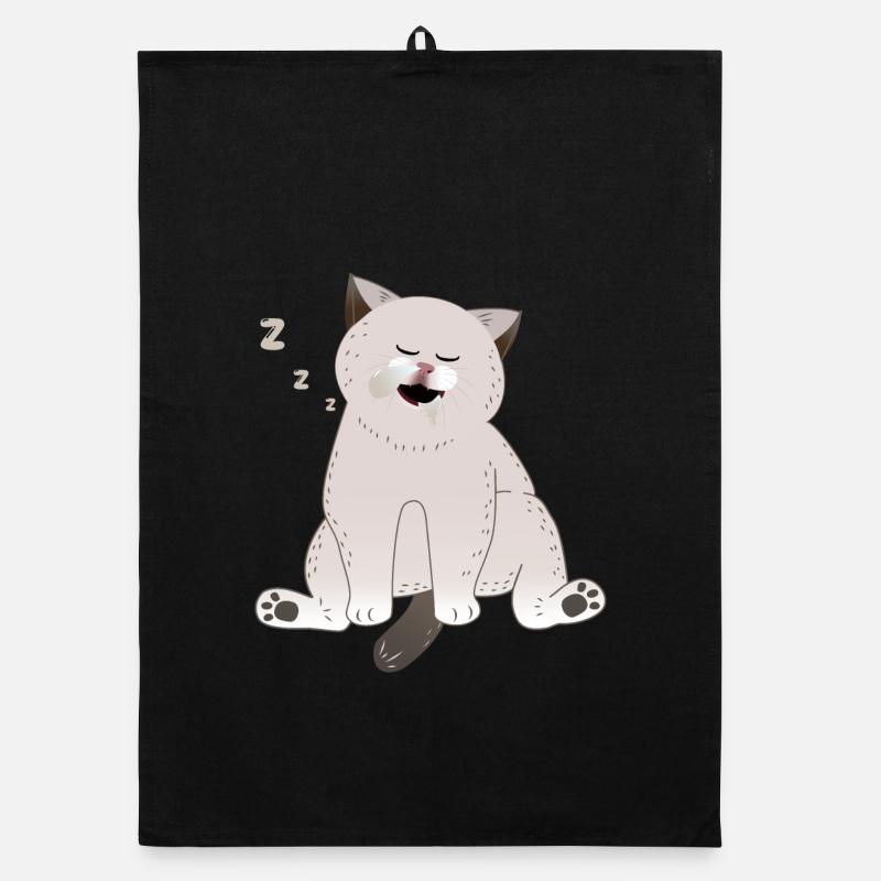 sleeping cat Organic dish towel