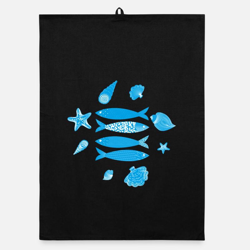 Underwater Sea Fish Pattern Organic dish towel