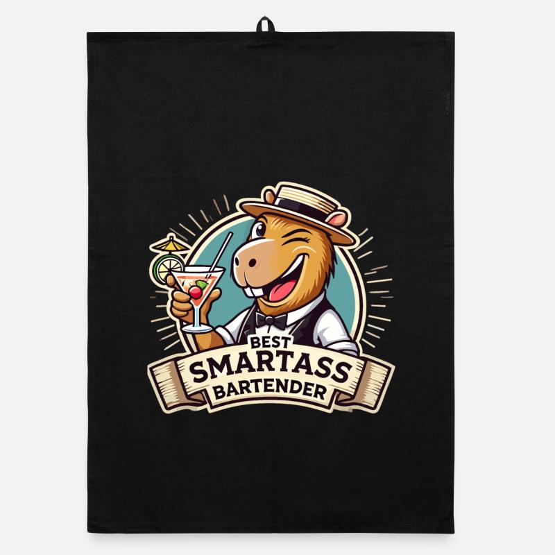 Barkeeper Barmann Capybara Capy Geschenk Organic Geschirrtuch