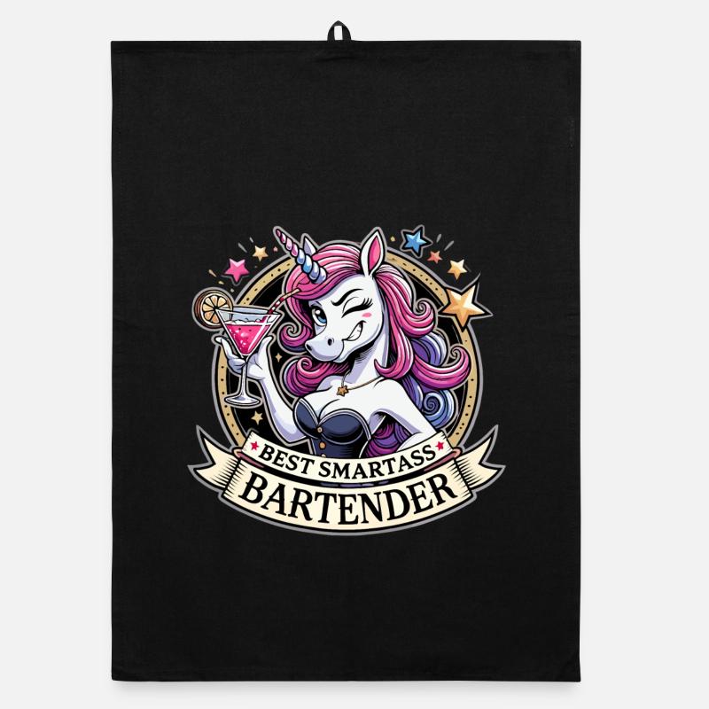 Bartender Barmaid Unicorn Funny Gift Organic dish towel