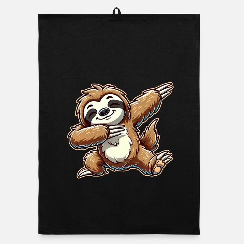 Dabbing Sloth Dab Dancing Idée cadeau Torchon bio