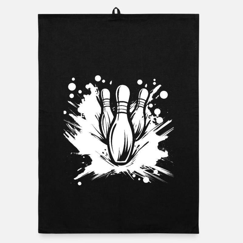 Bowling - Organic Geschirrtuch - Schwarz