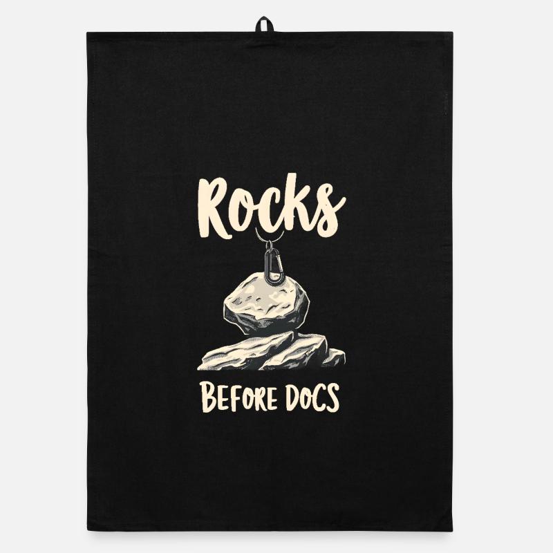 Rocks Before Docs - Organic dish towel - black