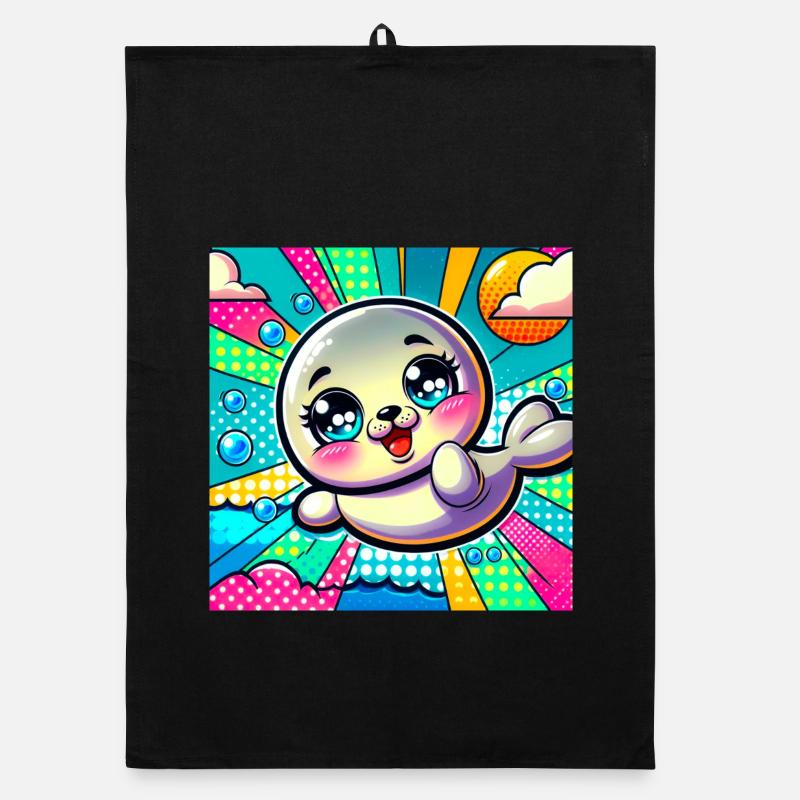 Bunte robbe Organic Geschirrtuch