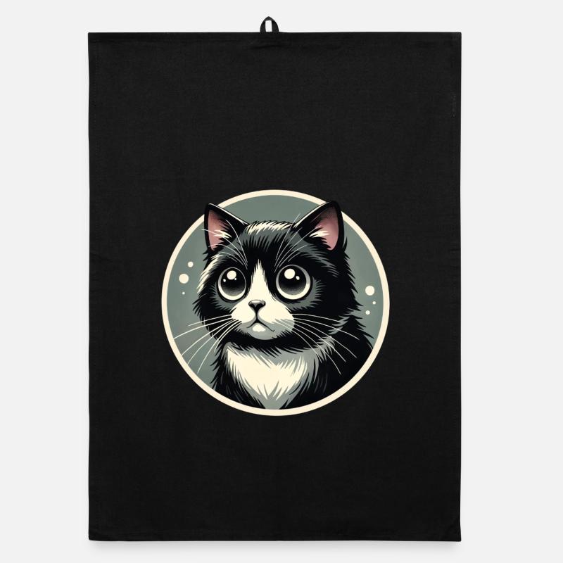 Chat noir et blanc dans le style de la bande dessinée Torchon bio