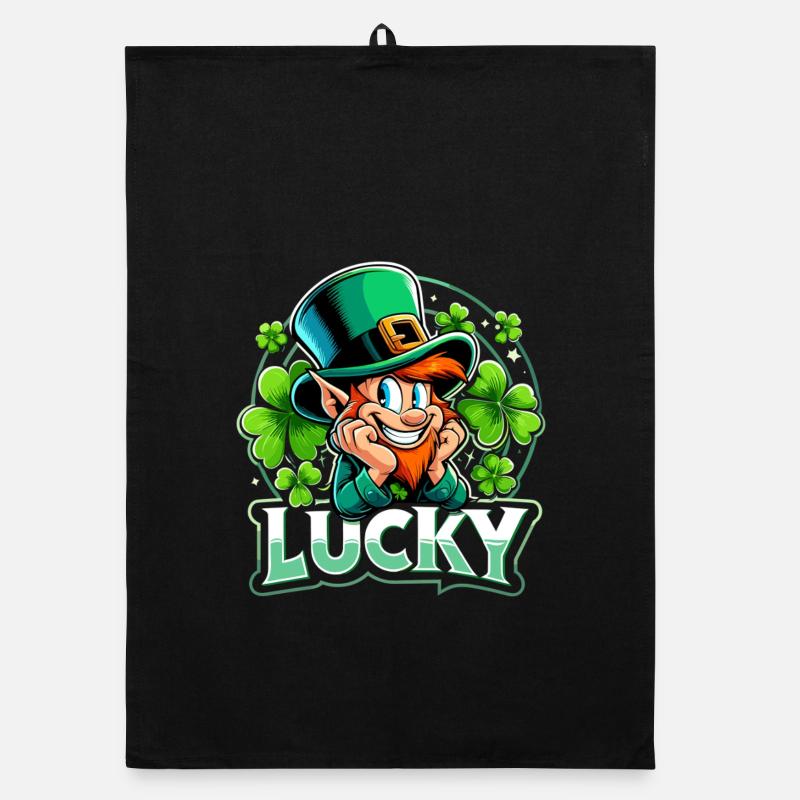 St. Patrick’s Day Leprechaun Kobold Glücklich Organic Geschirrtuch
