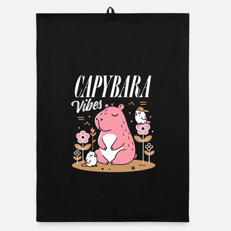 Entspannte Capybara-Vibes Organic Geschirrtuch