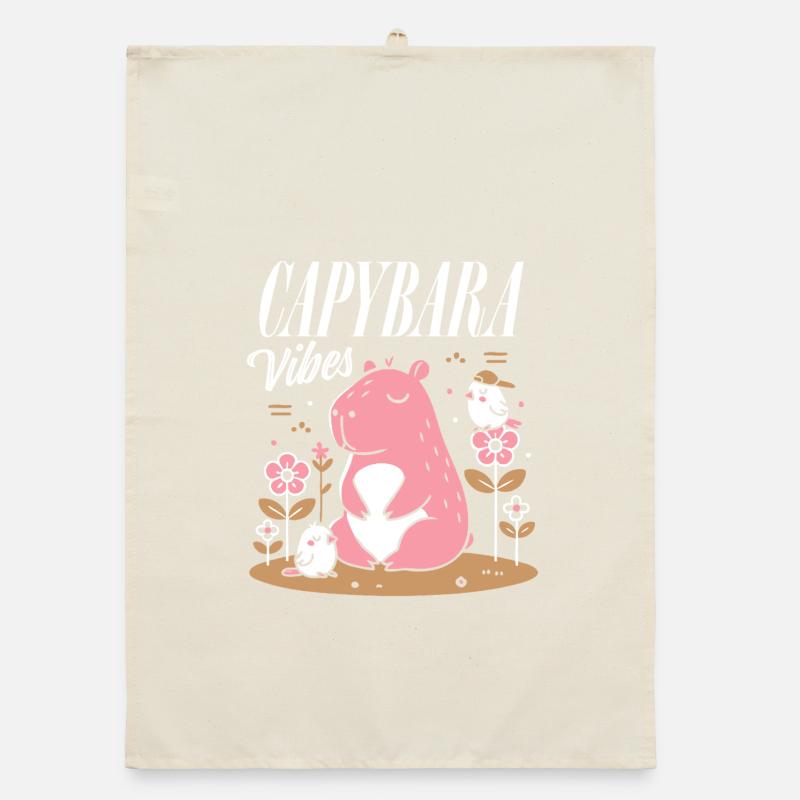 Ambiance détendue de Capybara Torchon bio