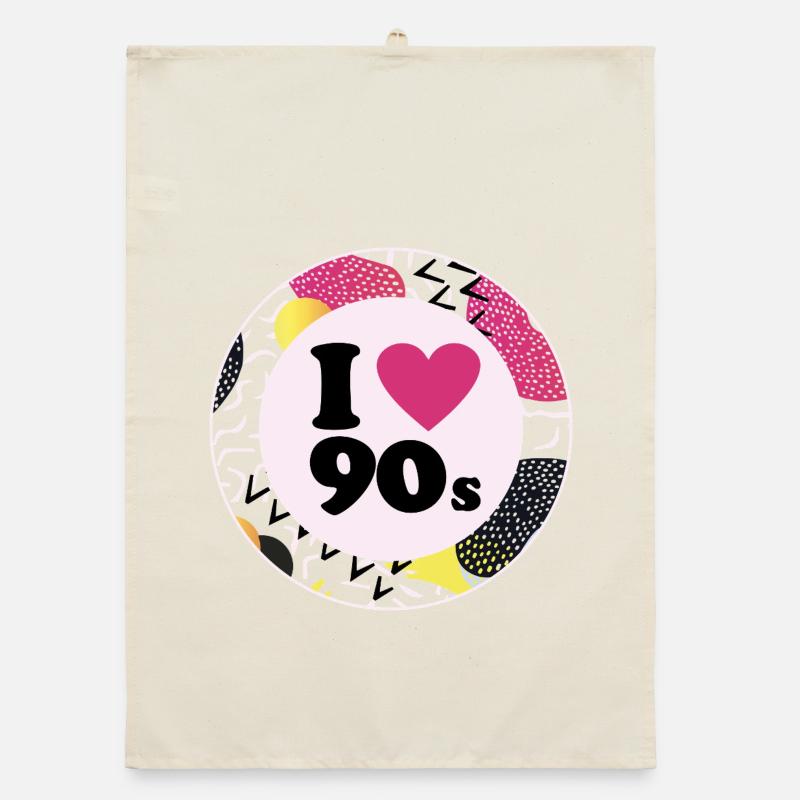 I ♥ 90s – Nostalgisches Retro-Design Organic Geschirrtuch