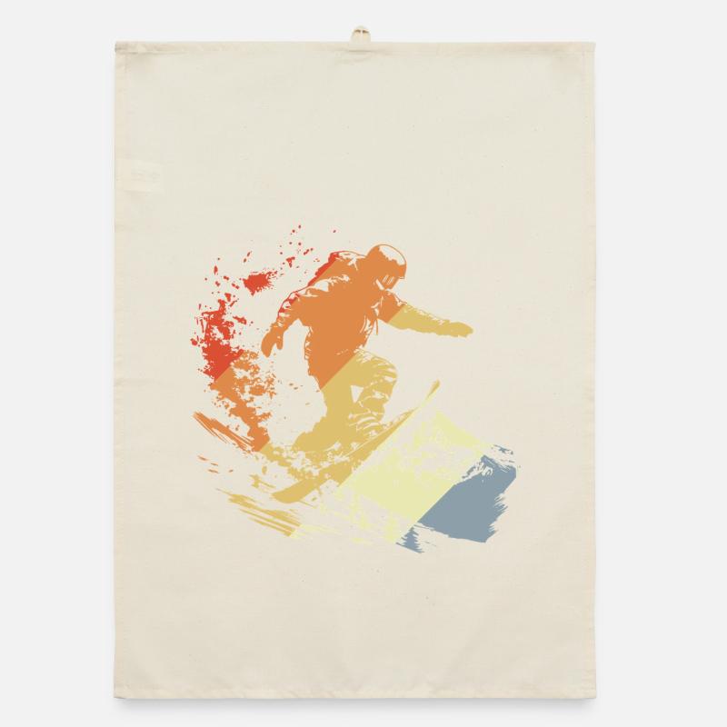Snowboarder Graphic Vintage Organic dish towel