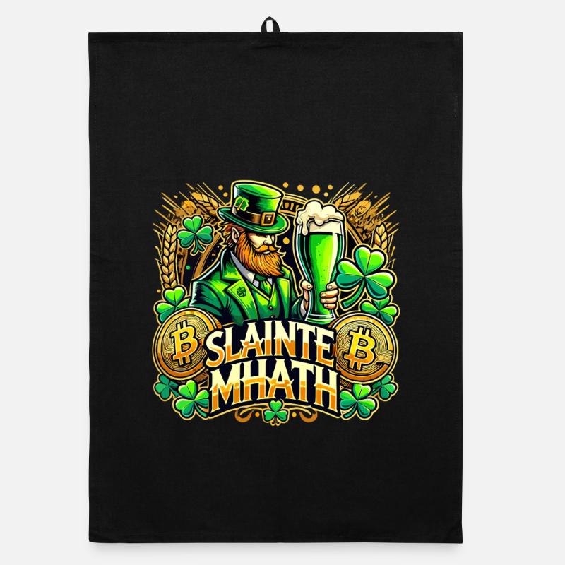 St. Patrick’s Day Slainte Mhath Bitcoin Geschenk Organic Geschirrtuch