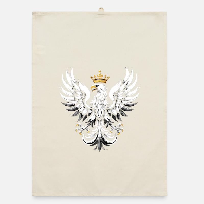 Polska Eagle Pole Polonais Aigle Blanc Cadeau Torchon bio