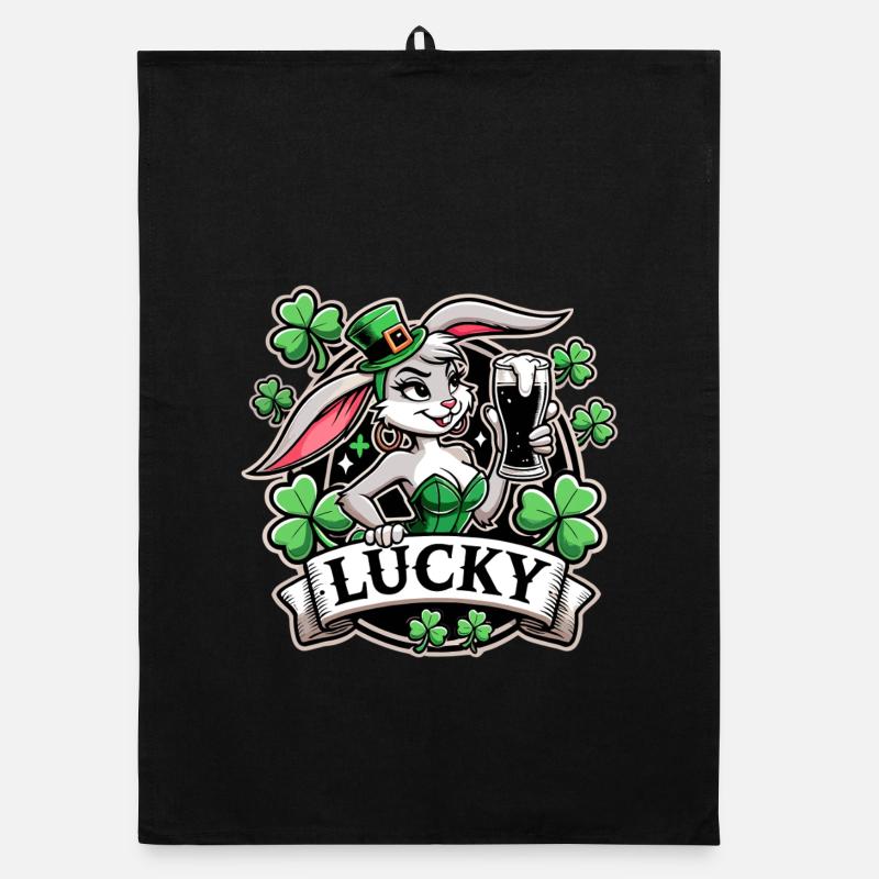 Saint-Patrick Bunny Bunny Bunny Happy Torchon bio