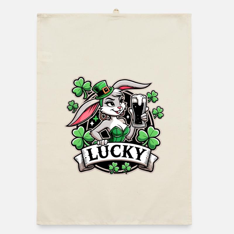 Saint-Patrick Bunny Bunny Bunny Happy Torchon bio
