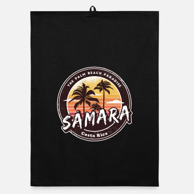 Samara – Costa Rica Palm Trees Beach Design Organic dish towel