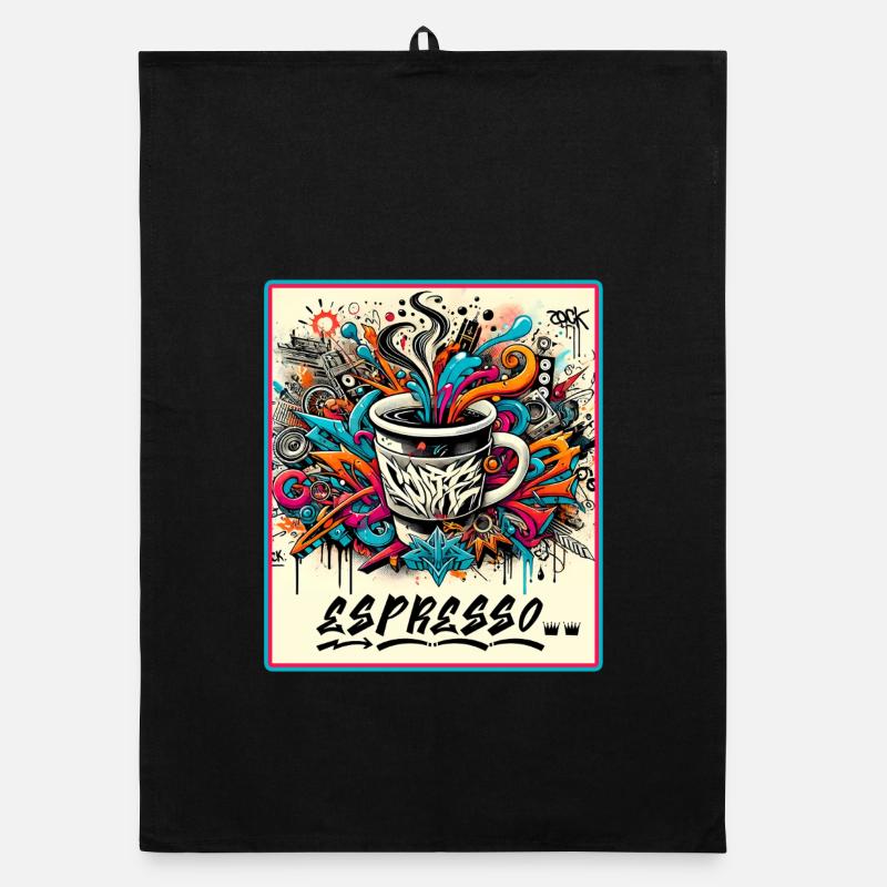 Espresso Graffiti Kaffee Design Organic Geschirrtuch