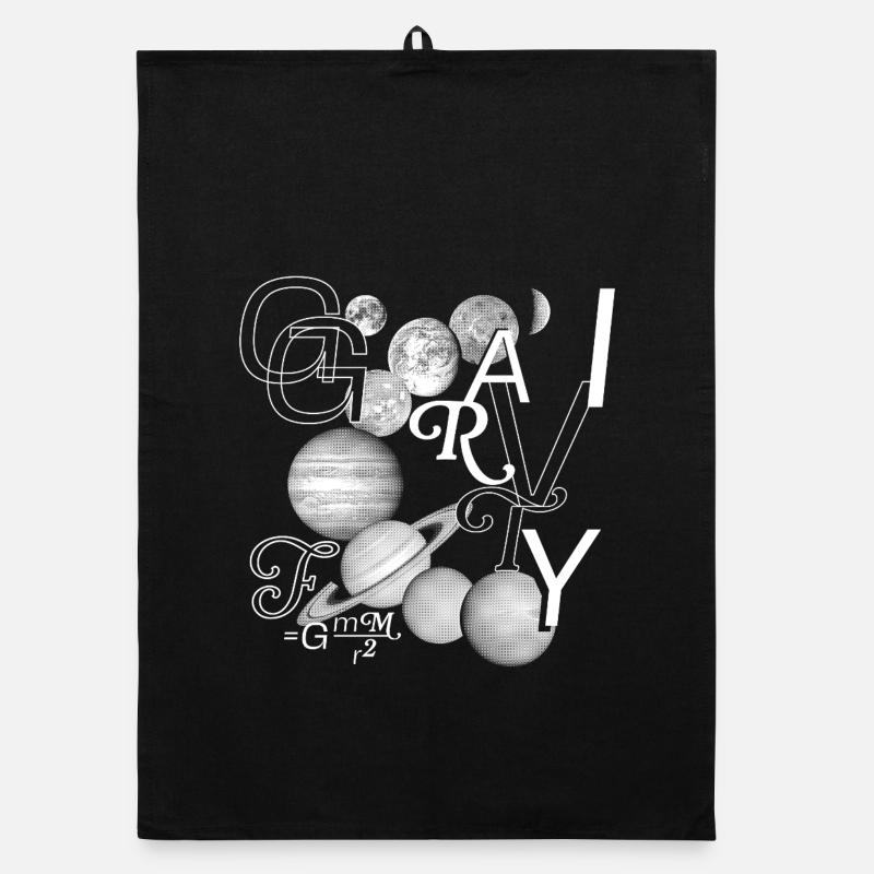 Typo-Kraft: Gravity in Style Organic Geschirrtuch