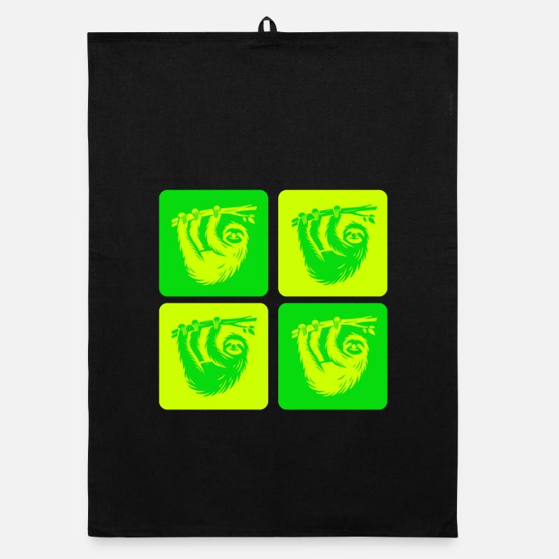 Relaxed sloth – take it easy Organic dish towel