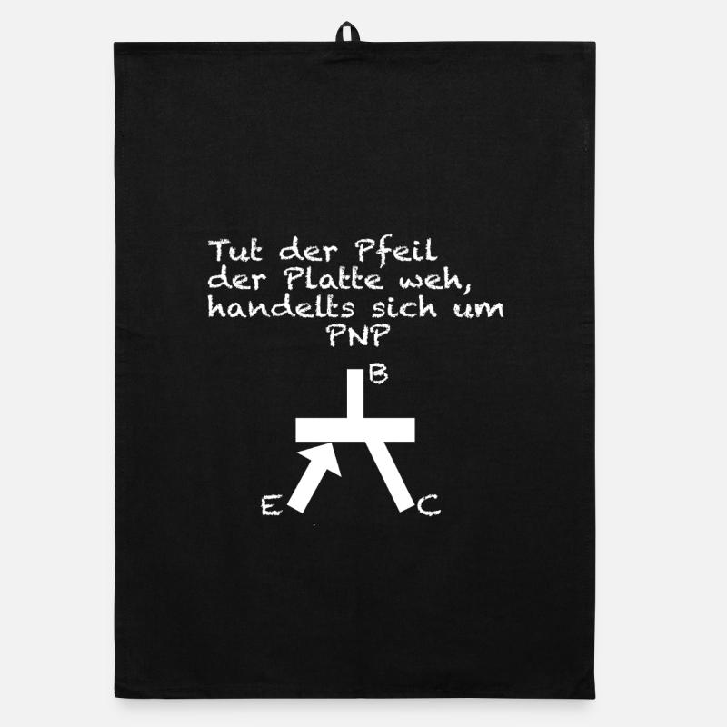 Transistor PNP Merkspruch Elektronik - Organic Geschirrtuch - Schwarz