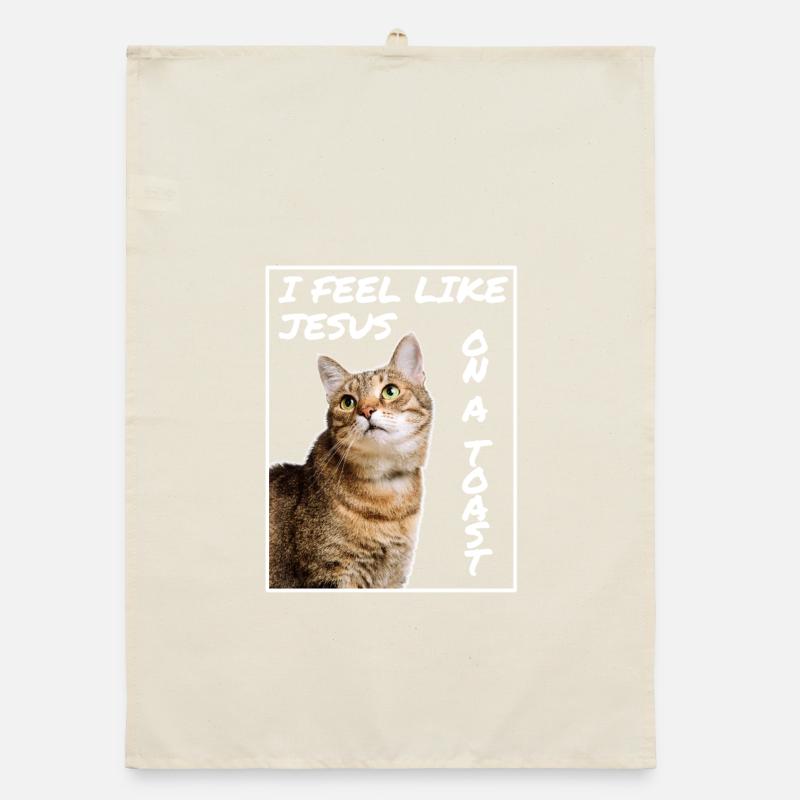 Jesus Cat Organic dish towel