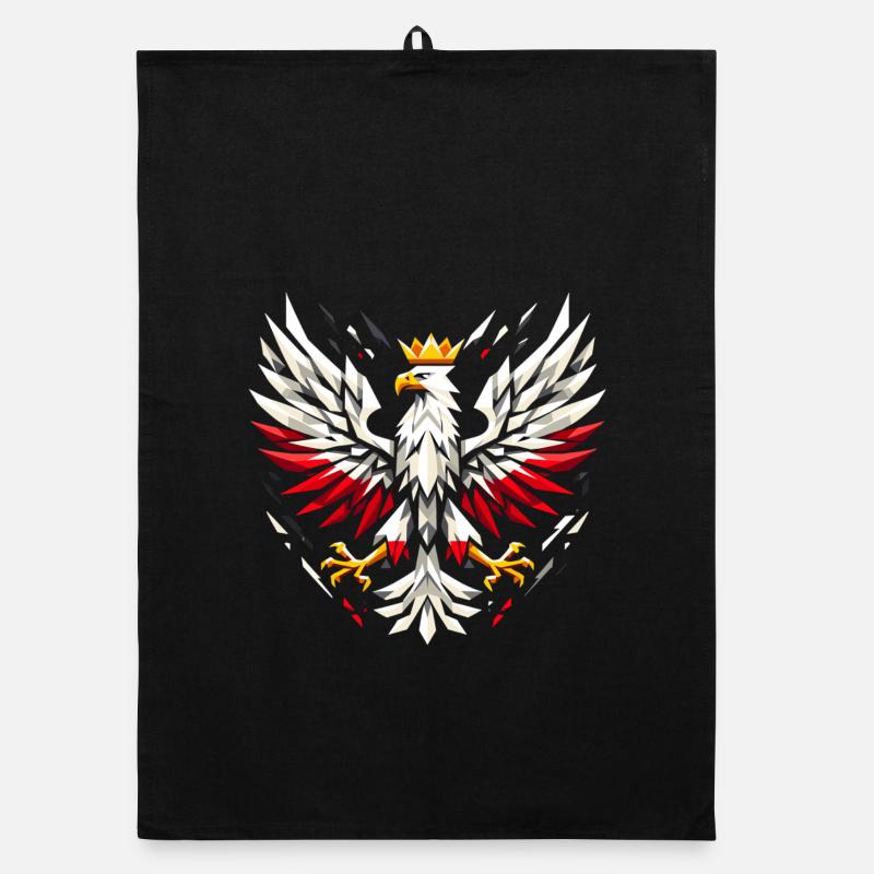 Pologne Polska Aigle Drapeau Géométrie Cadeau Torchon bio