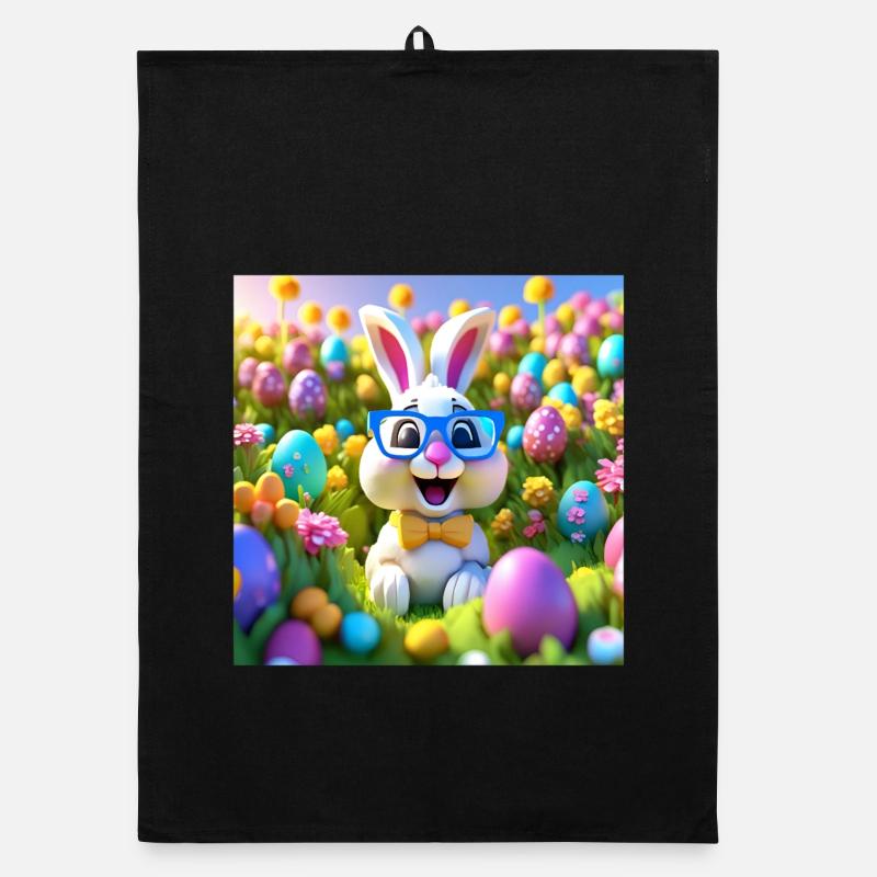 Easter, Easter, Happy Easter, Chocolate Eggs Organic dish towel
