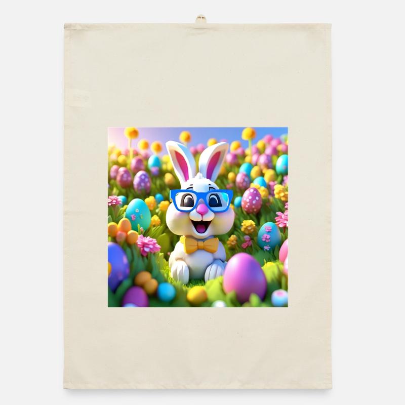 Pâques, easter, joyeuses pâques, oeufs en chocolat Torchon bio