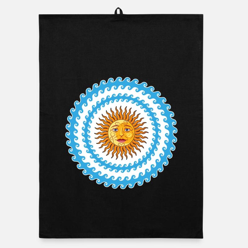 Soleil, mer et couleurs de la mer Méditerranée - Torchon bio - noir