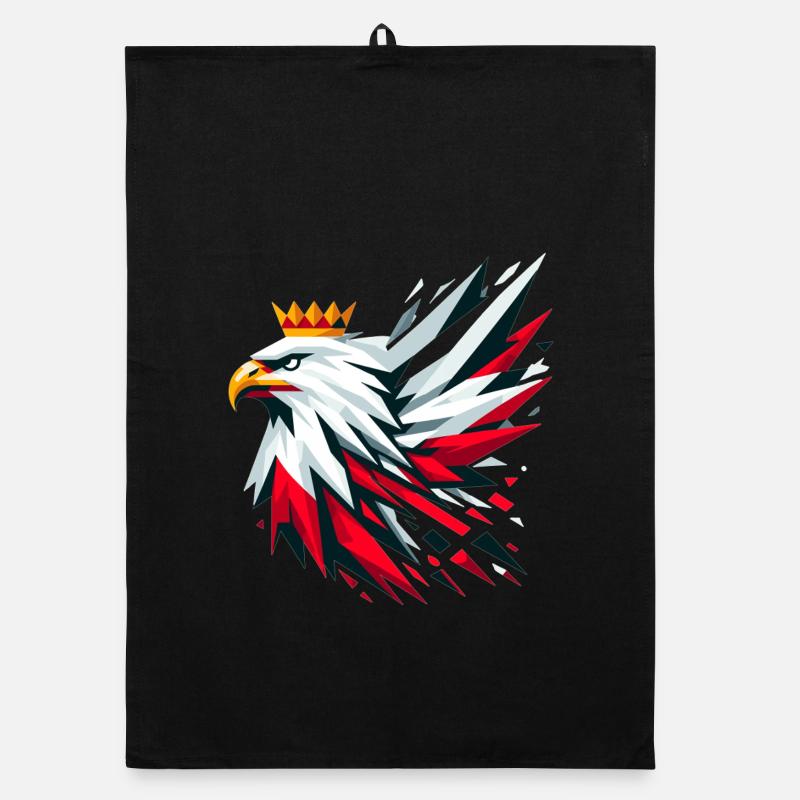 Pologne Polska Aigle Drapeau Géométrie Cadeau Torchon bio