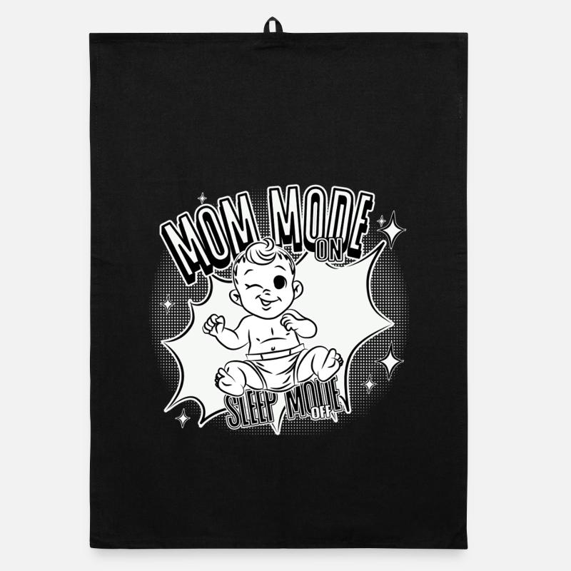 Mom Mode On – Sleep Mode Off Organic Geschirrtuch