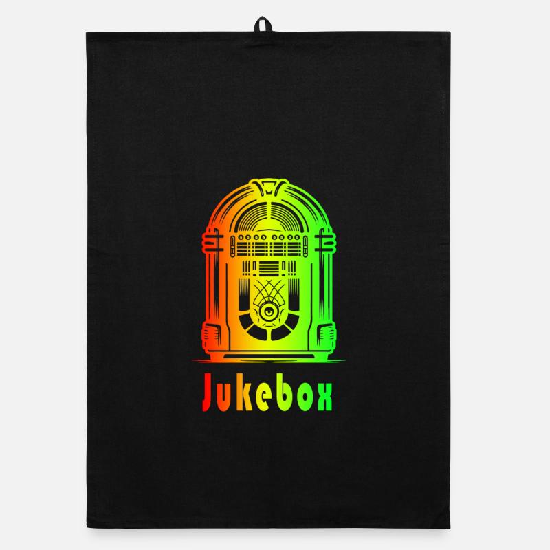 Retro Jukebox – Rainbow Vibes Organic dish towel