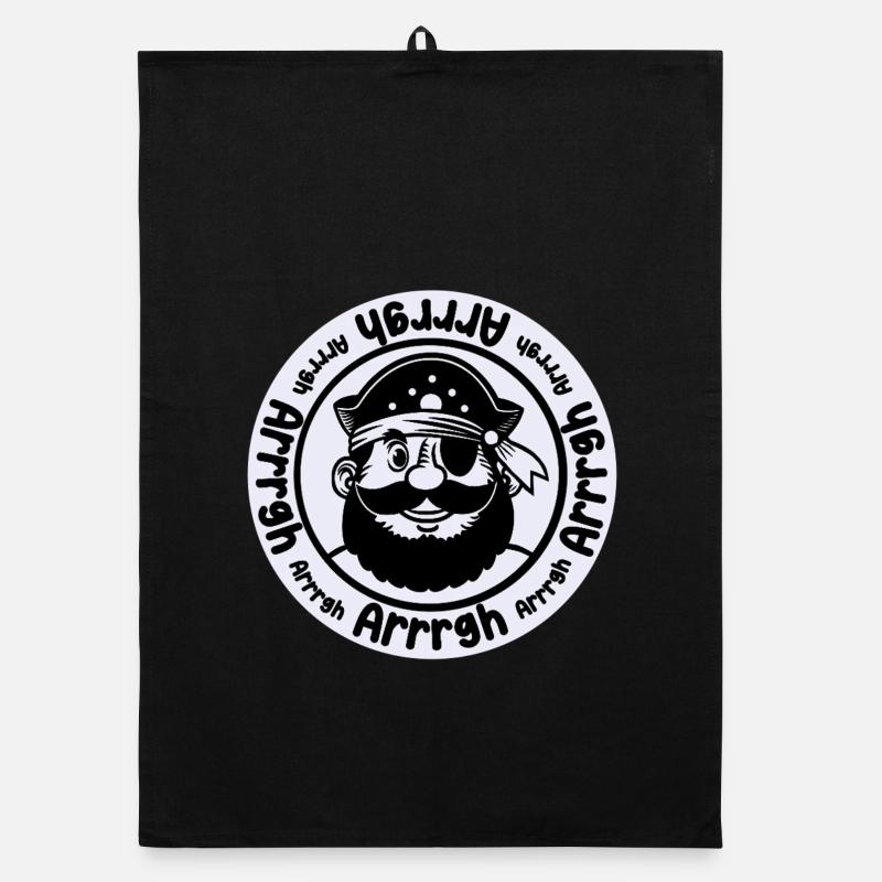Funny pirate with eye patch Organic dish towel