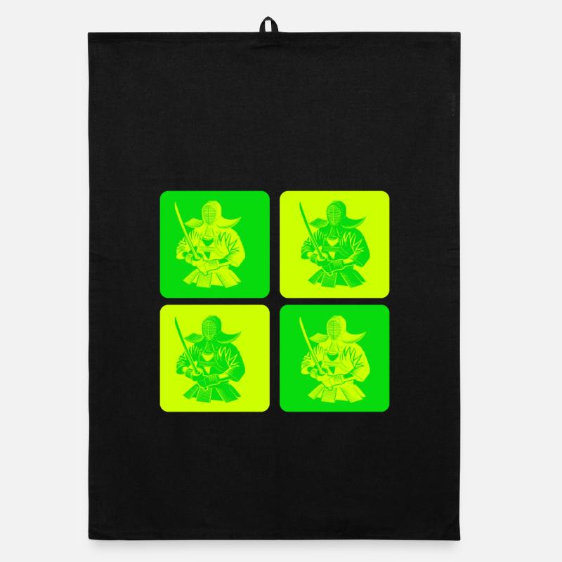 Pop Art Kendo Samurai Organic Geschirrtuch