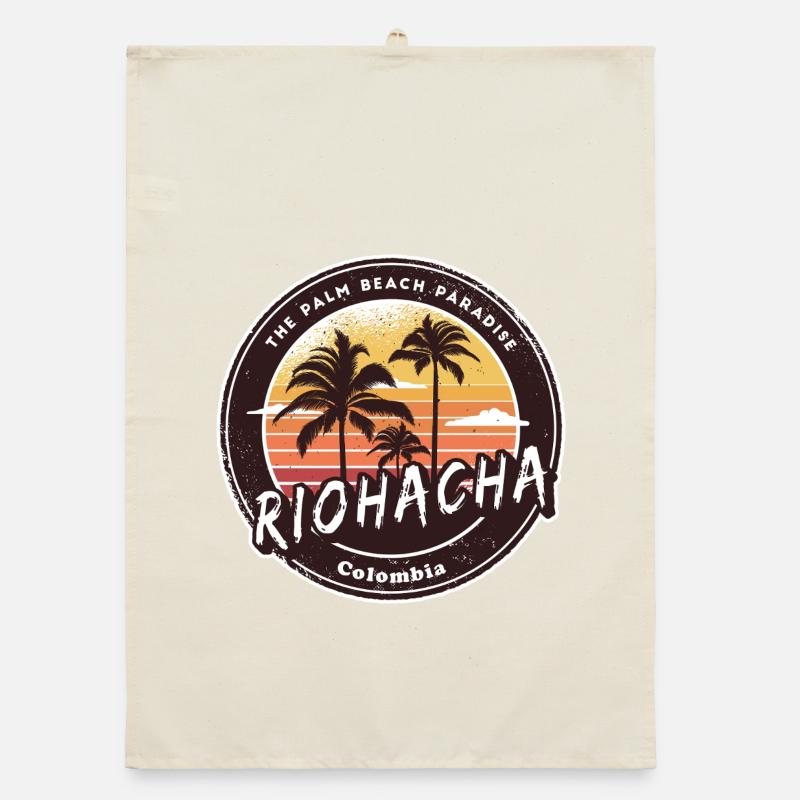 Riohacha Palm Trees Beach Design Organic dish towel