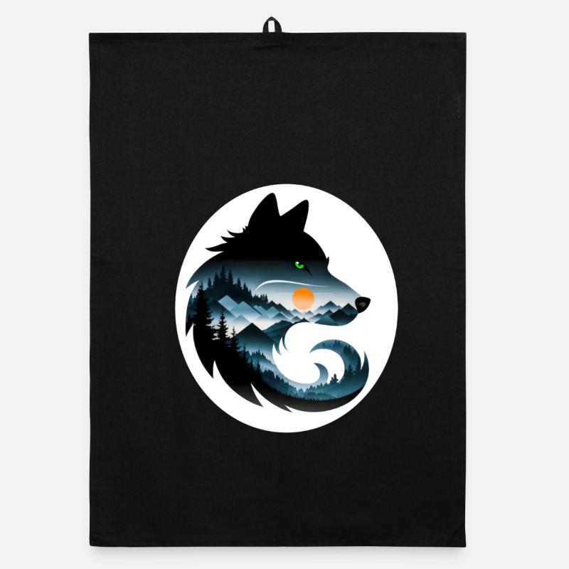 Wolf Landscape Organic dish towel