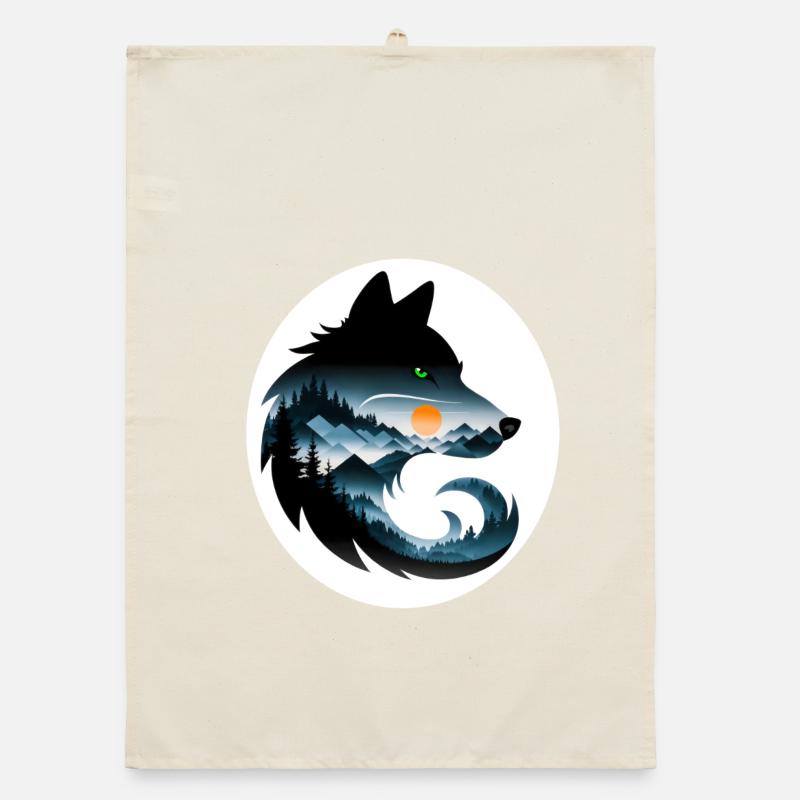 Wolf Landschaft Organic Geschirrtuch