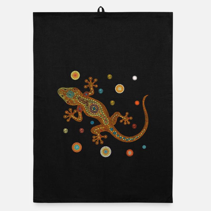 Mosaik-Eidechse – Farbenfrohes Tierdesign Organic Geschirrtuch