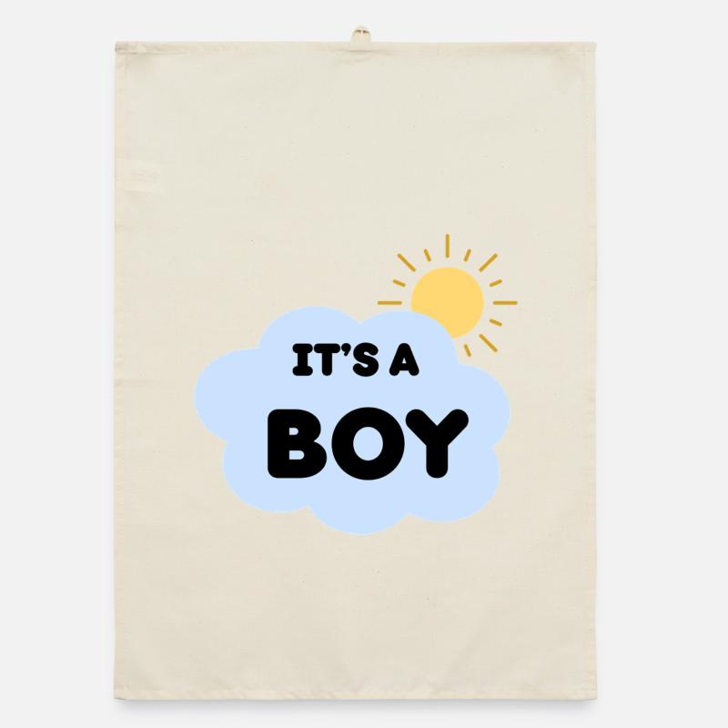 Durchsage Geburtsjunge Cloud Sun, es ist ein Junge Organic Geschirrtuch