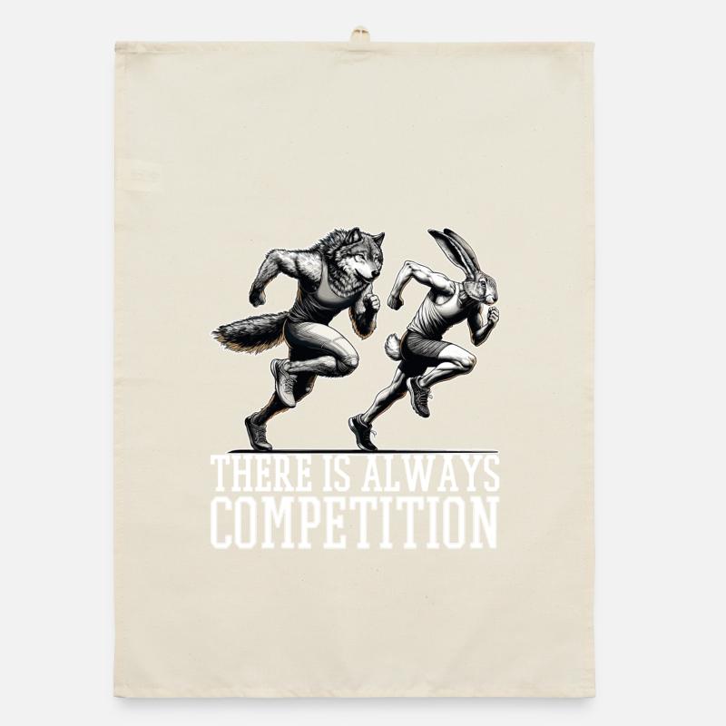 Competition Hare and Wolf Competition Gift Organic dish towel