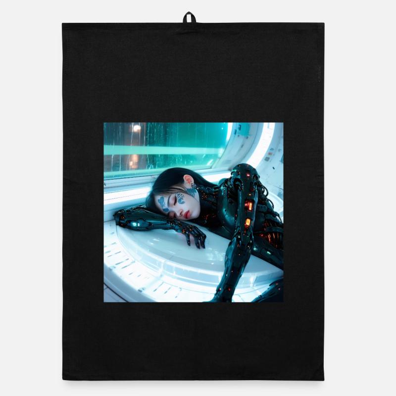 N-dless Nights: Schlafendes Cyberpunk-Mädchen Organic Geschirrtuch
