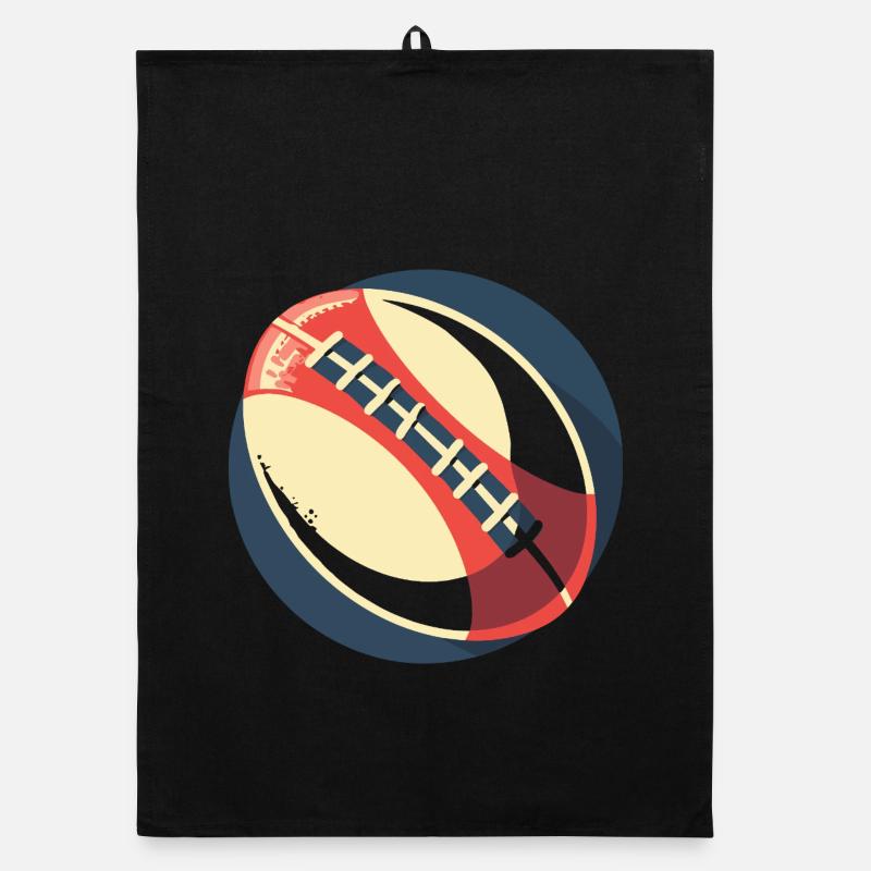 Rugby Ball Graphic Organic dish towel
